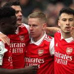 Bukayo Saka and Gabriel Martinelli celebrating goal against Crystal Palace