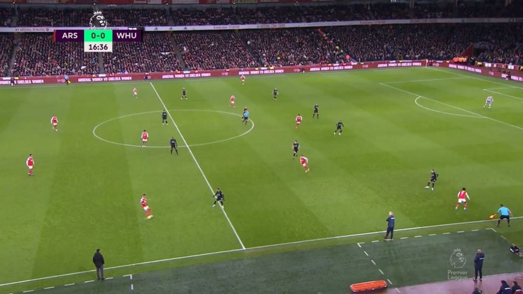 Ariel view of arsenal wide players 