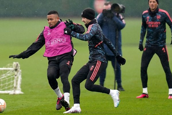 Gabriel Jesus and Viera in training
